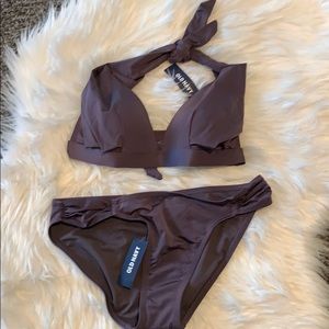 Plum halter bikini